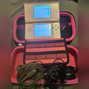 Nintendo DS Lite Rose Handheld Console Bundle